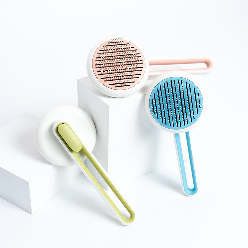 Gentle Pet Hair Remover & Massage Brush for Cats/Dogs