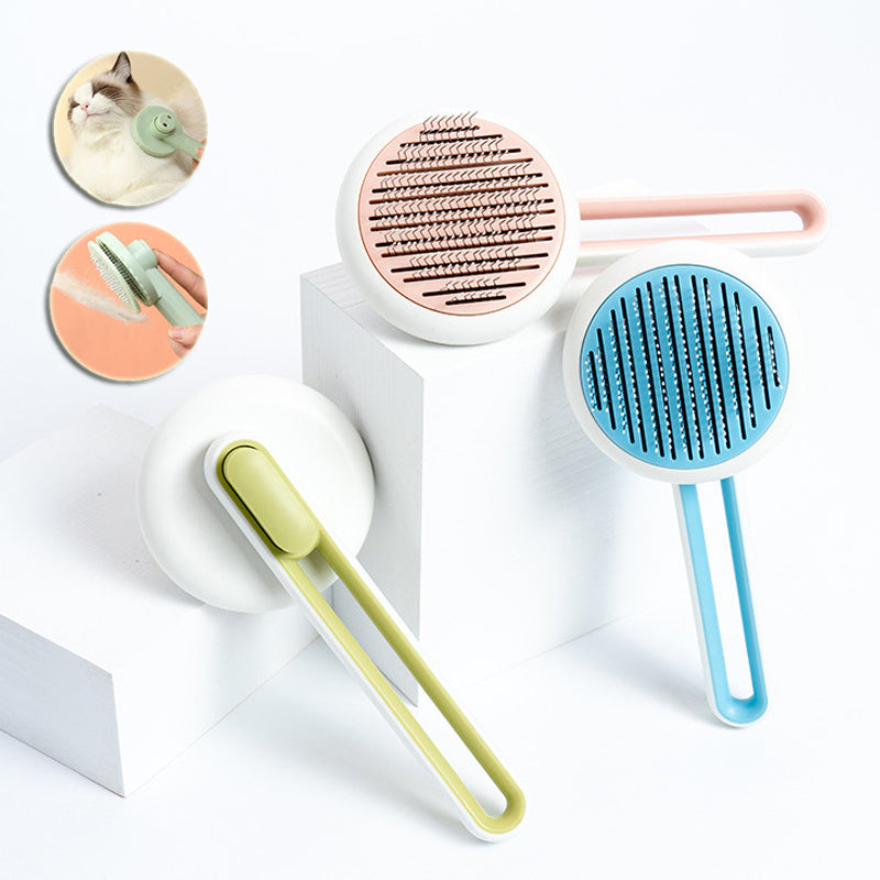 Gentle Pet Hair Remover & Massage Brush for Cats/Dogs